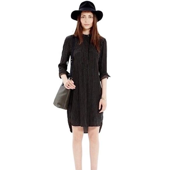 Madewell Long Sleeve polka dot Tunic Shirt Dress size x-small - Picture 1 of 12